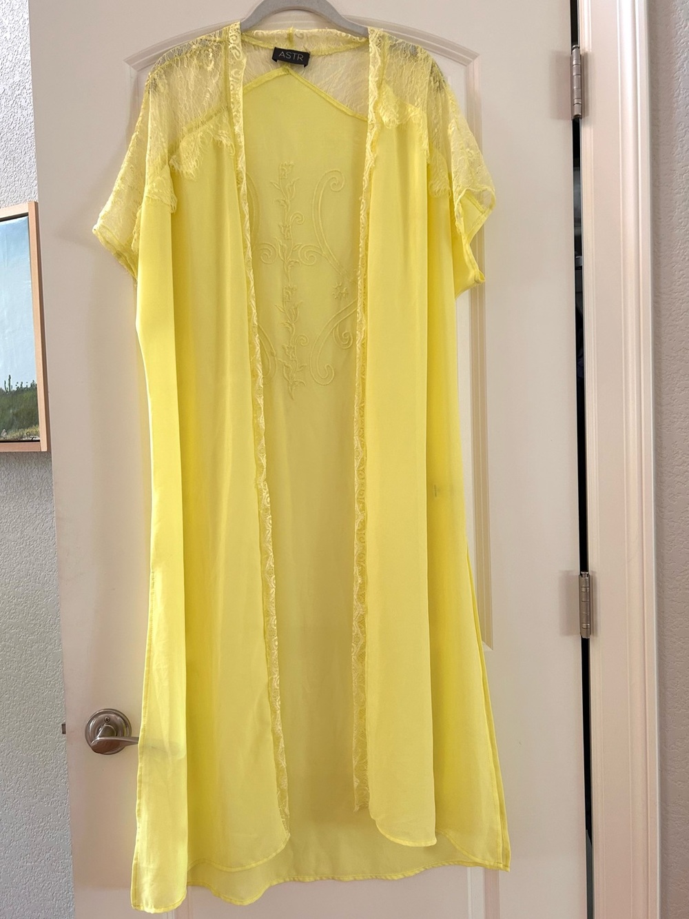 ASTR The Label Eyelash Lace Embroidered Kimono Robe. Stevie Nicks. Boho. Duster